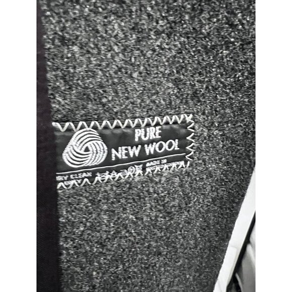 Marshall Fields Charcoal Gray English Wool Vintage Button Up Lined Overcoat 42L - Picture 10 of 12